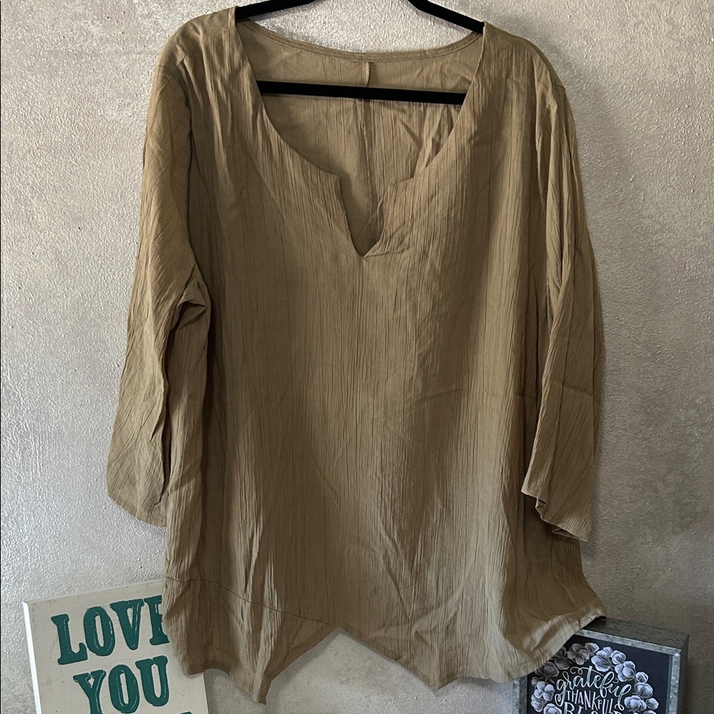 Elegant Tan Women's Tunic Top